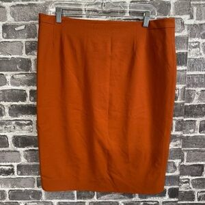 MM Lafleur straight pencil skirt orange wool